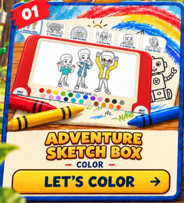 Adventure Sketch Box — let's color