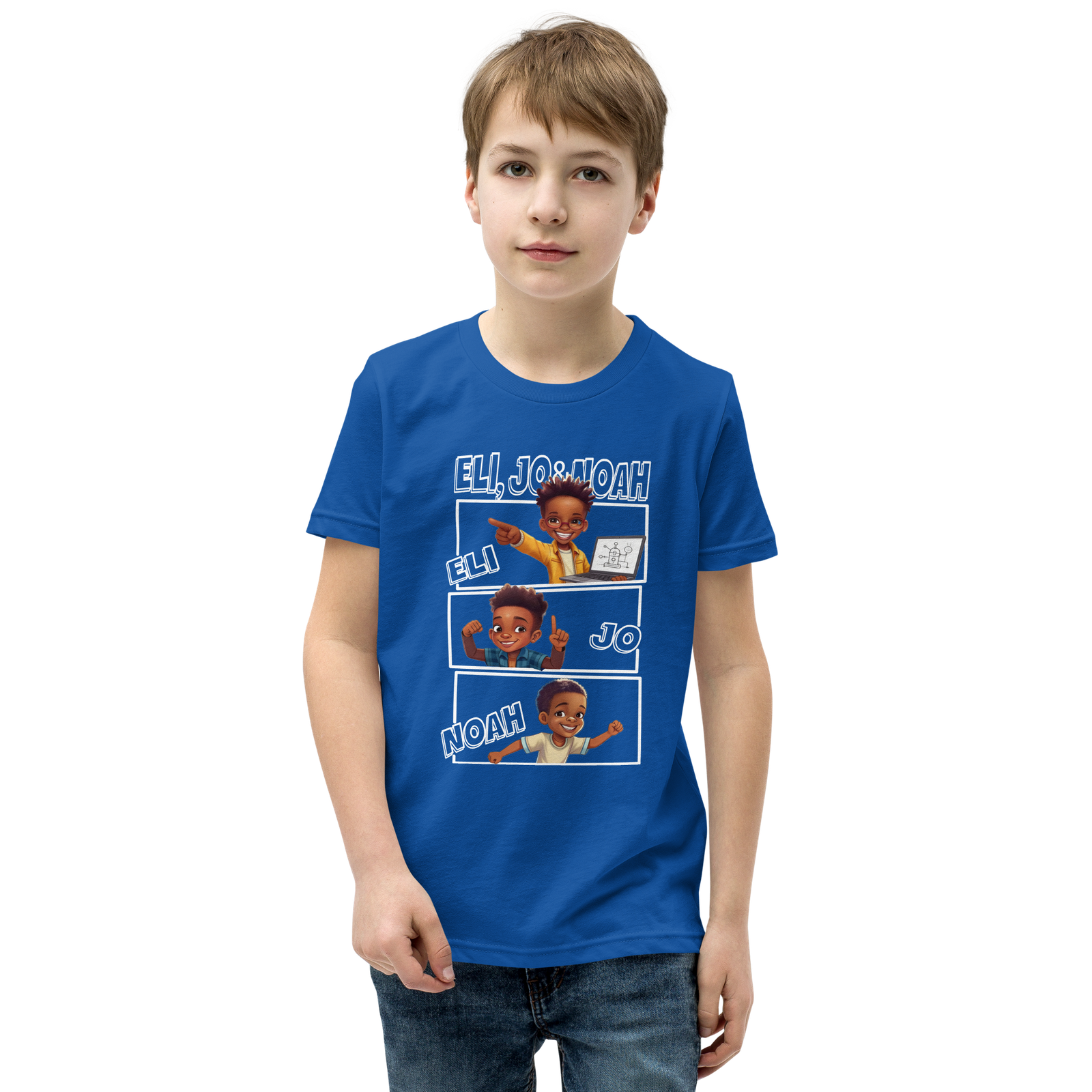 Royal blue Eli, Jo & Noah Three Brothers T-shirt